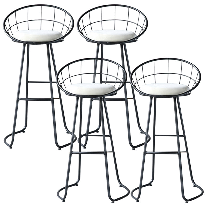 Contemporary Low Back Bar Stools Metal Barstool with Cushion for Bar Black 4 Piece Set Clearhalo 'Bar Furniture' 'Bar Stools' 'bar_stools' 'furn' 'furn_bar_stools' 'Furniture' 'Kitchen & Dining Furniture' 6402483