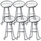 Contemporary Low Back Bar Stools Metal Barstool with Cushion for Bar Black 6 Piece Set Clearhalo 'Bar Furniture' 'Bar Stools' 'bar_stools' 'furn' 'furn_bar_stools' 'Furniture' 'Kitchen & Dining Furniture' 6402485