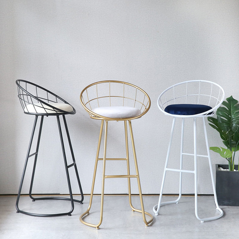 Contemporary Low Back Bar Stools Metal Barstool with Cushion for Bar Clearhalo 'Bar Furniture' 'Bar Stools' 'bar_stools' 'furn' 'furn_bar_stools' 'Furniture' 'Kitchen & Dining Furniture' 6402486