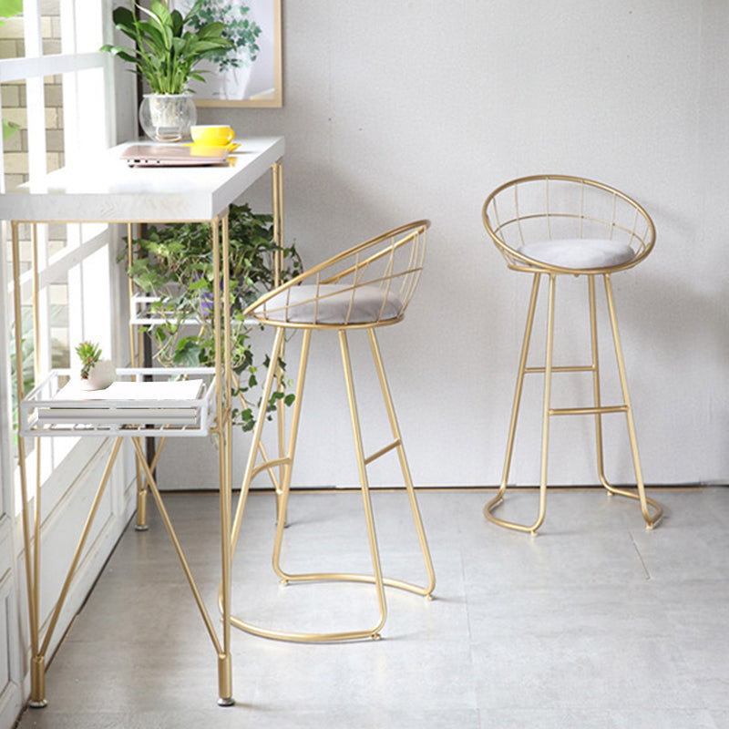 Contemporary Low Back Bar Stools Metal Barstool with Cushion for Bar Clearhalo 'Bar Furniture' 'Bar Stools' 'bar_stools' 'furn' 'furn_bar_stools' 'Furniture' 'Kitchen & Dining Furniture' 6402487