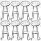 Contemporary Low Back Bar Stools Metal Barstool with Cushion for Bar Black 8 Piece Set Clearhalo 'Bar Furniture' 'Bar Stools' 'bar_stools' 'furn' 'furn_bar_stools' 'Furniture' 'Kitchen & Dining Furniture' 6402488