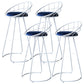 Contemporary Low Back Bar Stools Metal Barstool with Cushion for Bar White 4 Piece Set Clearhalo 'Bar Furniture' 'Bar Stools' 'bar_stools' 'furn' 'furn_bar_stools' 'Furniture' 'Kitchen & Dining Furniture' 6402491