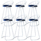 Contemporary Low Back Bar Stools Metal Barstool with Cushion for Bar White 6 Piece Set Clearhalo 'Bar Furniture' 'Bar Stools' 'bar_stools' 'furn' 'furn_bar_stools' 'Furniture' 'Kitchen & Dining Furniture' 6402494