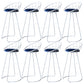 Contemporary Low Back Bar Stools Metal Barstool with Cushion for Bar White 8 Piece Set Clearhalo 'Bar Furniture' 'Bar Stools' 'bar_stools' 'furn' 'furn_bar_stools' 'Furniture' 'Kitchen & Dining Furniture' 6402496