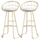 Contemporary Low Back Bar Stools Metal Barstool with Cushion for Bar Gold 2 Piece Set Clearhalo 'Bar Furniture' 'Bar Stools' 'bar_stools' 'furn' 'furn_bar_stools' 'Furniture' 'Kitchen & Dining Furniture' 6402497