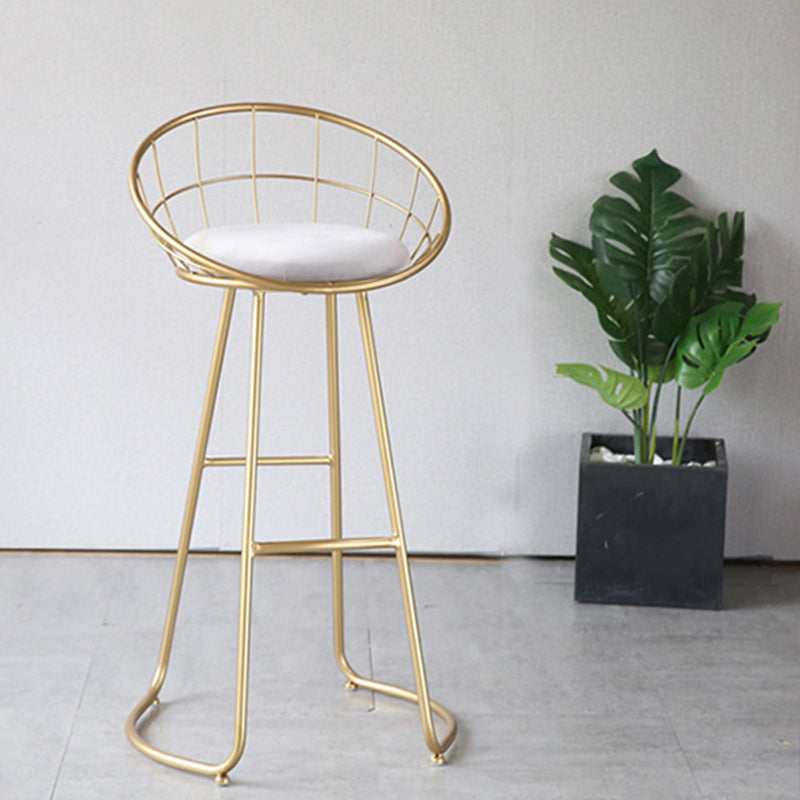 Contemporary Low Back Bar Stools Metal Barstool with Cushion for Bar Clearhalo 'Bar Furniture' 'Bar Stools' 'bar_stools' 'furn' 'furn_bar_stools' 'Furniture' 'Kitchen & Dining Furniture' 6402498