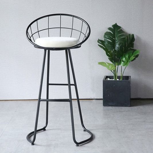 Sgabello da bar con barra lombare contemporanea con sgabello di metallo con cuscino per bar