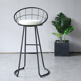 Contemporary Low Back Bar Stools Metal Barstool with Cushion for Bar