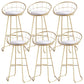 Contemporary Low Back Bar Stools Metal Barstool with Cushion for Bar Gold 6 Piece Set Clearhalo 'Bar Furniture' 'Bar Stools' 'bar_stools' 'furn' 'furn_bar_stools' 'Furniture' 'Kitchen & Dining Furniture' 6402502