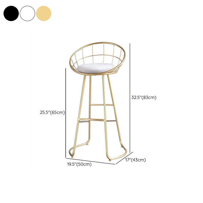 Contemporary Low Back Bar Stools Metal Barstool with Cushion for Bar Clearhalo 'Bar Furniture' 'Bar Stools' 'bar_stools' 'furn' 'furn_bar_stools' 'Furniture' 'Kitchen & Dining Furniture' 6402505