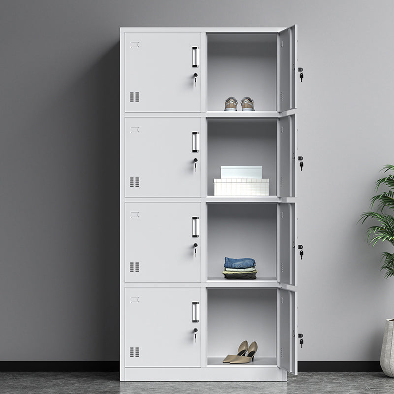 Gabinete de puerta con bisagras para el baño Gabinete de almacenamiento moderno de metal gris