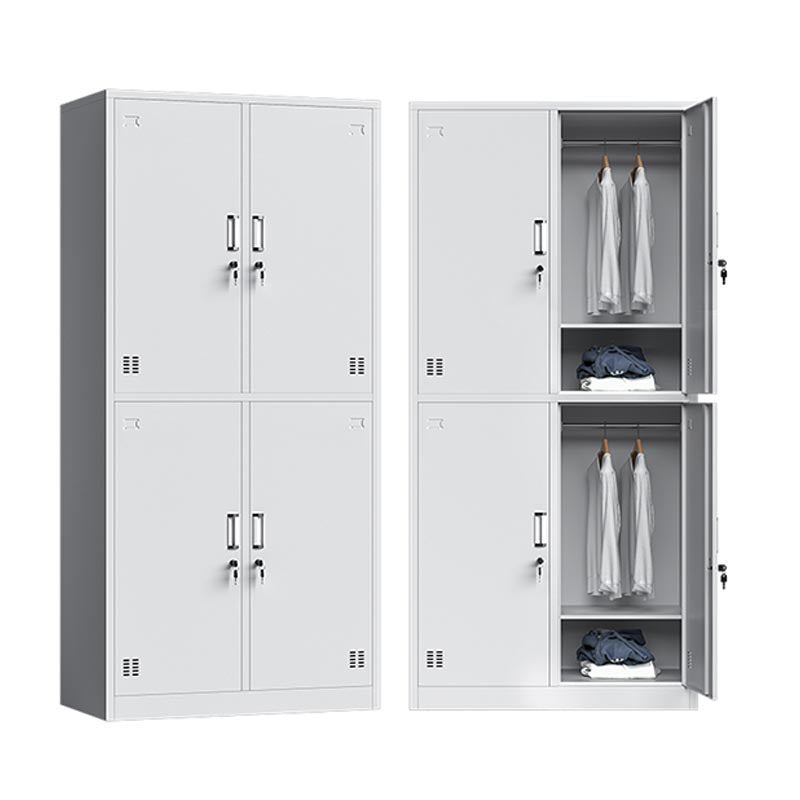 Gabinete de puerta con bisagras para el baño Gabinete de almacenamiento moderno de metal gris