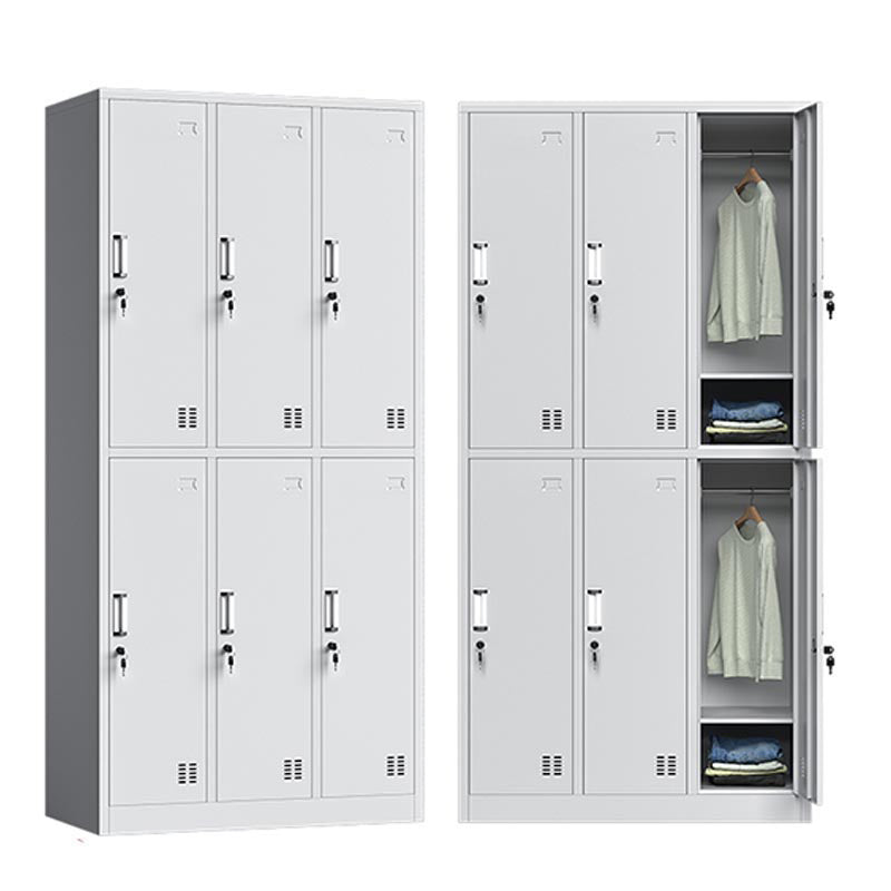 Gabinete de puerta con bisagras para el baño Gabinete de almacenamiento moderno de metal gris