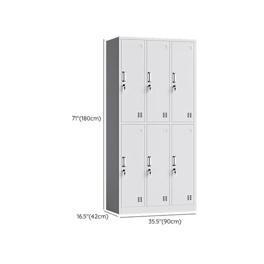 Hinged Door Cabinet for Bathroom Gray Metal Modern Storage Cabinet