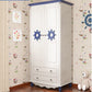 Hinged Wooden Wardrobe Cabinet with Legs Coastal Wardrobe Armoire