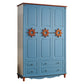 Hinged Wooden Wardrobe Cabinet with Legs Coastal Wardrobe Armoire