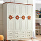 Hinged Wooden Wardrobe Cabinet with Legs Coastal Wardrobe Armoire