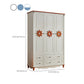 Hinged Wooden Wardrobe Cabinet with Legs Coastal Wardrobe Armoire