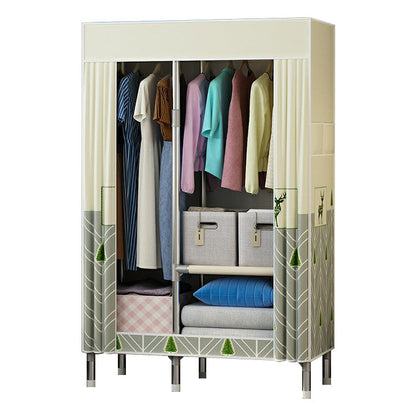 Contemporary Wardrobe Closet with Legs Metal Wardrobe Cabinet 43"L x 18"W x 67"H Yellow-Green Clearhalo 'Armoires & Wardrobes' 'armoires_wardrobes' 'Bedroom Furniture' 'furn' 'furn_armoires_wardrobes' 'Furniture' 6402626