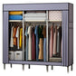 Contemporary Wardrobe Closet with Legs Metal Wardrobe Cabinet 70.9"L x 17.7"W x 66.9"H Purple Clearhalo 'Armoires & Wardrobes' 'armoires_wardrobes' 'Bedroom Furniture' 'furn' 'furn_armoires_wardrobes' 'Furniture' 6402639