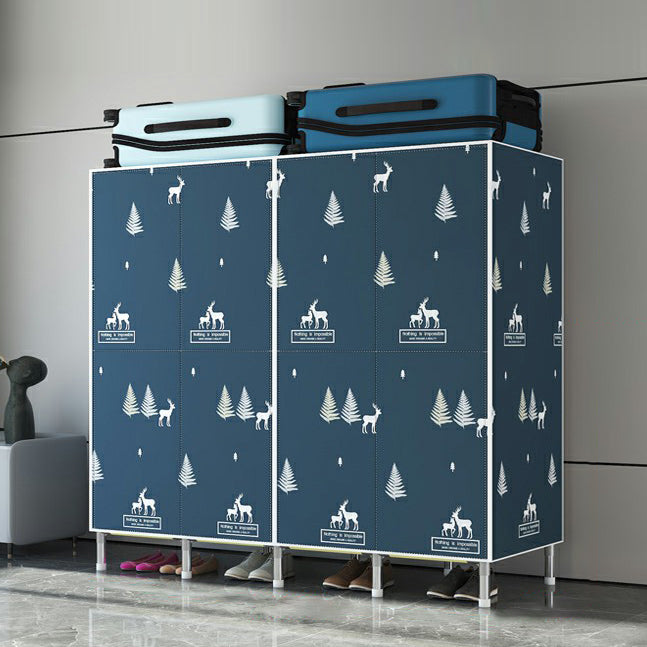 Hinged Steel Wardrobe Armoire Contemporary Wardrobe Closet with Legs Clearhalo 'Armoires & Wardrobes' 'armoires_wardrobes' 'Bedroom Furniture' 'furn' 'furn_armoires_wardrobes' 'Furniture' 6402711