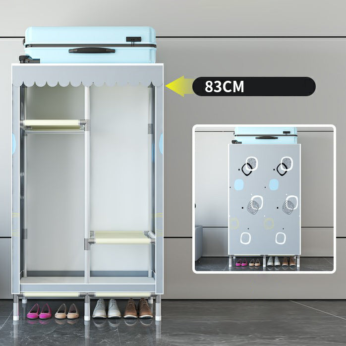 Hinged Steel Wardrobe Armoire Contemporary Wardrobe Closet with Legs Clearhalo 'Armoires & Wardrobes' 'armoires_wardrobes' 'Bedroom Furniture' 'furn' 'furn_armoires_wardrobes' 'Furniture' 6402731