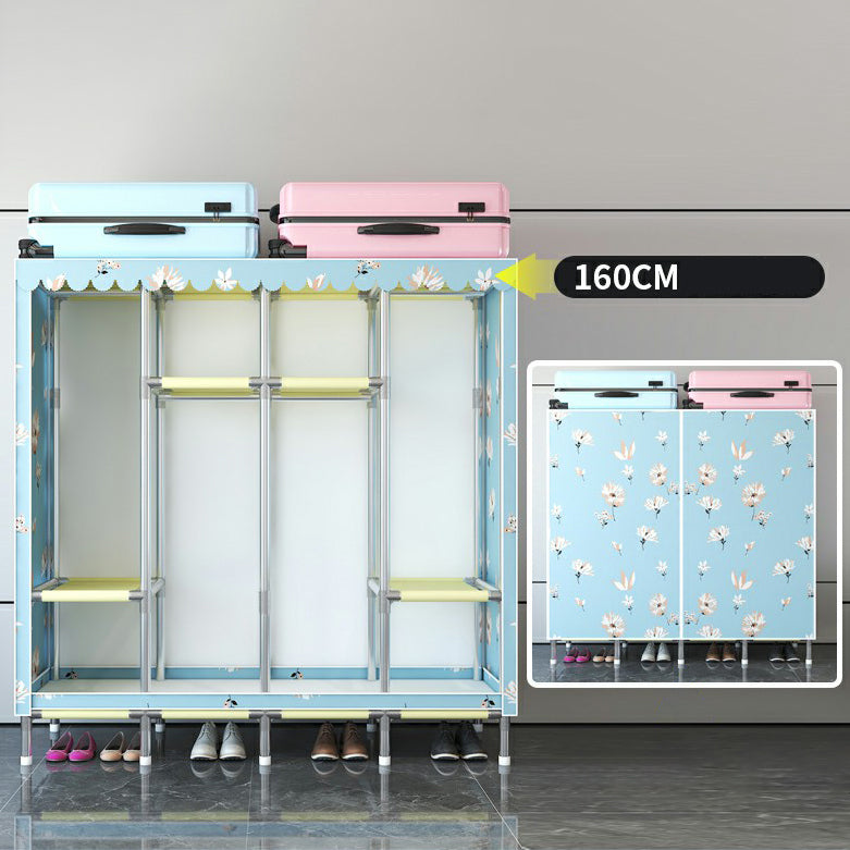 Hinged Steel Wardrobe Armoire Contemporary Wardrobe Closet with Legs Clearhalo 'Armoires & Wardrobes' 'armoires_wardrobes' 'Bedroom Furniture' 'furn' 'furn_armoires_wardrobes' 'Furniture' 6402732