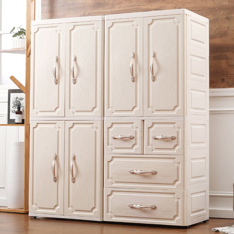 White Plastic Wardrobe Closet Contemporary Wardrobe Armoire for Home
