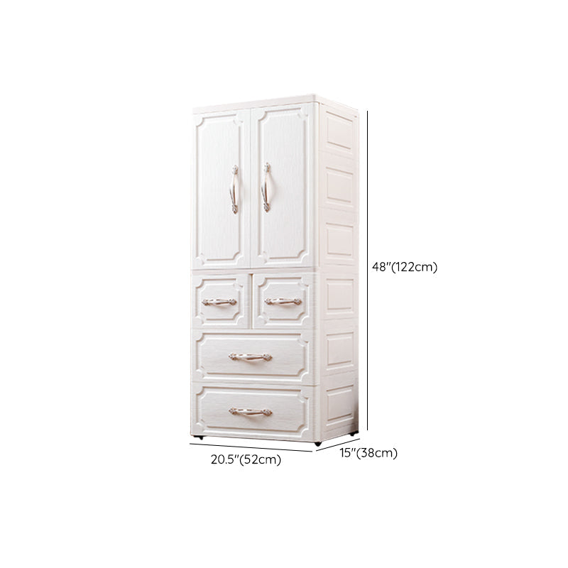 White Plastic Wardrobe Closet Contemporary Wardrobe Armoire for Home