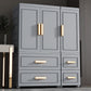 Plastic Wardrobe Cabinet with Drawer Modern Hinged Wardrobe Closet