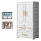 Plastic Wardrobe Cabinet with Drawer Modern Hinged Wardrobe Closet