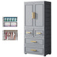 Plastic Wardrobe Cabinet with Drawer Modern Hinged Wardrobe Closet