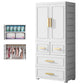 Plastic Wardrobe Cabinet with Drawer Modern Hinged Wardrobe Closet