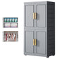 Plastic Wardrobe Cabinet with Drawer Modern Hinged Wardrobe Closet