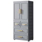 Plastic Wardrobe Cabinet with Drawer Modern Hinged Wardrobe Closet