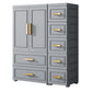 Plastic Wardrobe Cabinet with Drawer Modern Hinged Wardrobe Closet