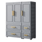 Plastic Wardrobe Cabinet with Drawer Modern Hinged Wardrobe Closet