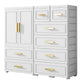 Plastic Wardrobe Cabinet with Drawer Modern Hinged Wardrobe Closet