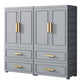 Plastic Wardrobe Cabinet with Drawer Modern Hinged Wardrobe Closet