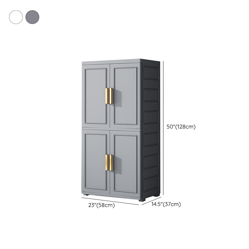 Plastic Wardrobe Cabinet with Drawer Modern Hinged Wardrobe Closet