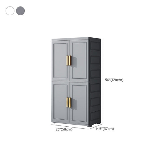 Plastic Wardrobe Cabinet with Drawer Modern Hinged Wardrobe Closet