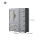 Plastic Wardrobe Cabinet with Drawer Modern Hinged Wardrobe Closet