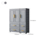 Plastic Wardrobe Cabinet with Drawer Modern Hinged Wardrobe Closet