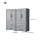 Plastic Wardrobe Cabinet with Drawer Modern Hinged Wardrobe Closet