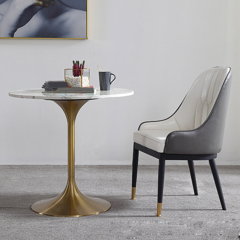 Juego de comedor de mármol moderno con sillas acolchadas 1/2/4/5 piezas de comedor set