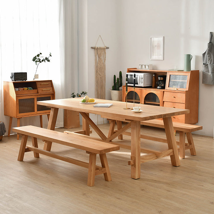 Tradizionale 1/2/3/5/7 pezzi set da pranzo tavolo da pranzo in legno di pino rettangolo per sala da pranzo