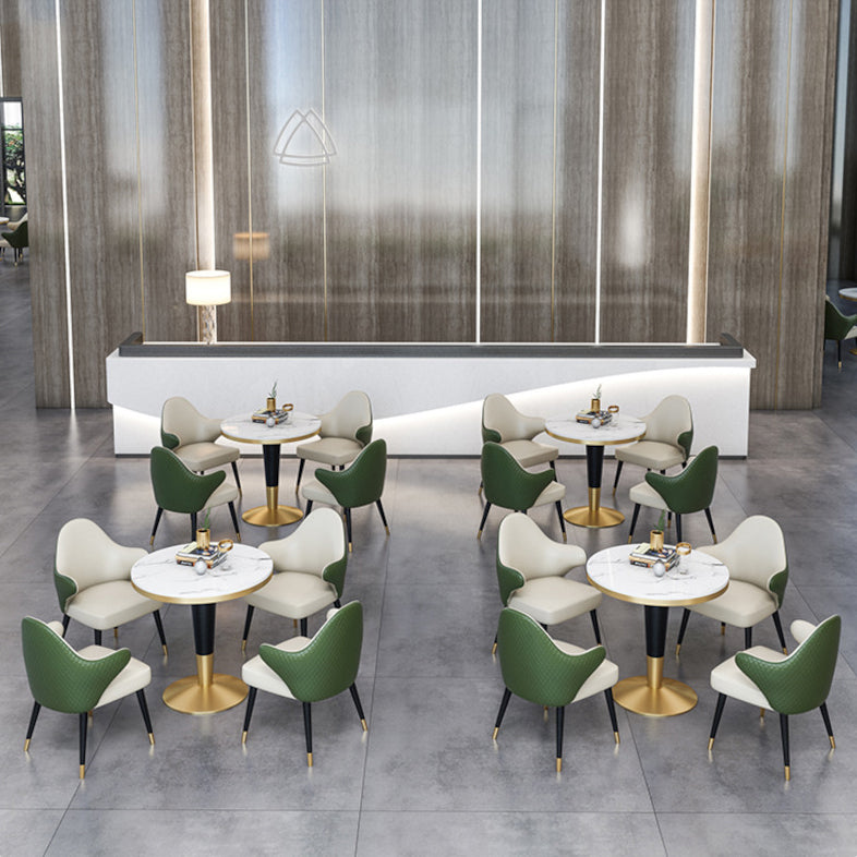 Modern Round Dining Table Set 1/4/5 Pieces Dining Set with Padded Chairs Clearhalo 'Dining Room Sets' 'Dining Tables & Seating' 'dining_room_set' 'furn' 'furn_dining_room_set' 'Furniture' 'Kitchen & Dining Furniture' 6403085