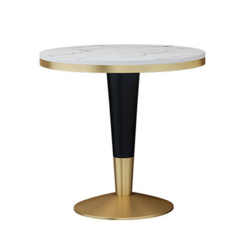 Modern Round Dining Table Set 1/4/5 Pieces Dining Set with Padded Chairs White 31"L x 31"W Clearhalo 'Dining Room Sets' 'Dining Tables & Seating' 'dining_room_set' 'furn' 'furn_dining_room_set' 'Furniture' 'Kitchen & Dining Furniture' 6403086