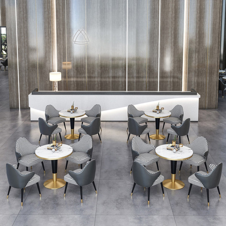 Modern Round Dining Table Set 1/4/5 Pieces Dining Set with Padded Chairs Clearhalo 'Dining Room Sets' 'Dining Tables & Seating' 'dining_room_set' 'furn' 'furn_dining_room_set' 'Furniture' 'Kitchen & Dining Furniture' 6403091