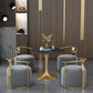 Glossy Black Dining Table Set 1/2/4/5 Pieces Glam Dinette Set with Padded Chairs